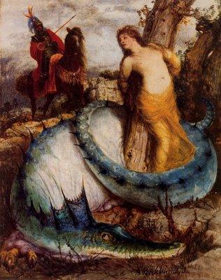 Arnold Bocklin Angelika, von einem Drachen bewacht oder Angelica und Ruggiero Spain oil painting art